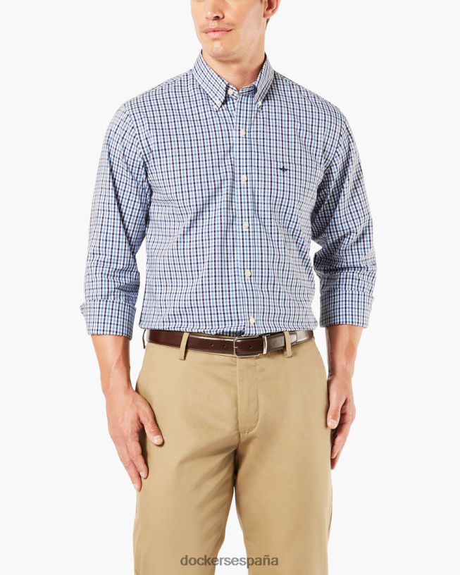 Camisa cómoda y flexible exclusiva, ajuste clásico (grandes y altos) hombres Dockers pembroke - azul ropa 8F0406874