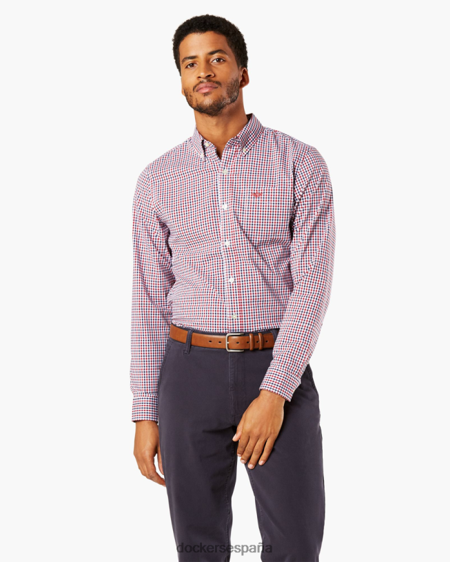 Camisa cómoda y flexible exclusiva, ajuste clásico (grandes y altos) hombres Dockers río rojo ropa 8F0406879