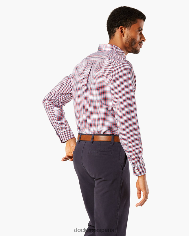 Camisa cómoda y flexible exclusiva, ajuste clásico (grandes y altos) hombres Dockers río rojo ropa 8F0406879