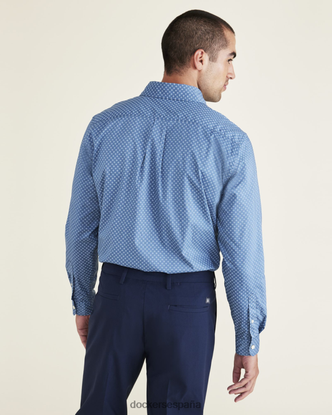Camisa cómoda y flexible exclusiva, ajuste clásico (grandes y altos) hombres Dockers vista al mar - azul ropa 8F0406877