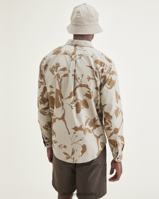 Camisa de trabajo de 2 bolsillos, corte regular hombres Dockers lobo de madera - bronceado ropa 8F0406611
