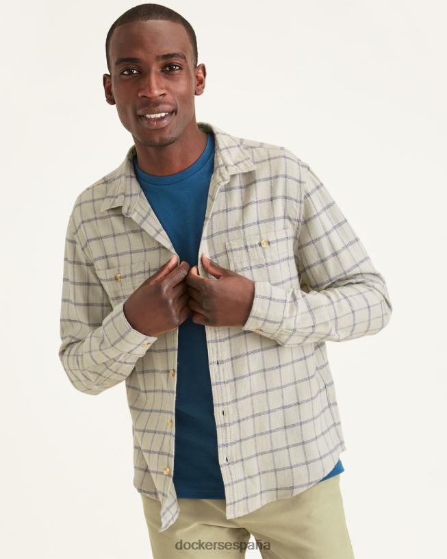 Camisa de trabajo de 2 bolsillos, corte regular hombres Dockers lunático - blanco ropa 8F0406612