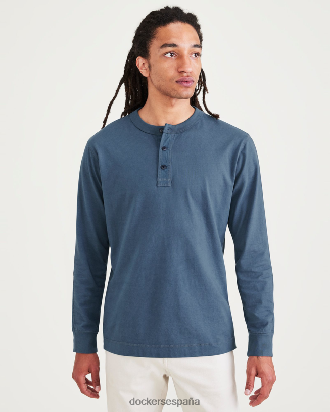 Henley, corte estándar hombres Dockers fusión azul - azul ropa 8F0406693