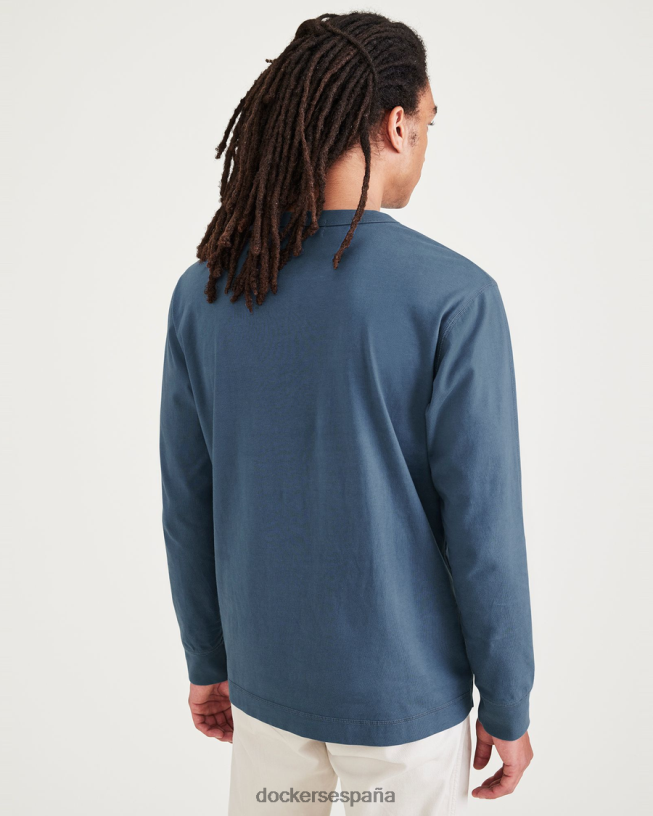 Henley, corte estándar hombres Dockers fusión azul - azul ropa 8F0406693