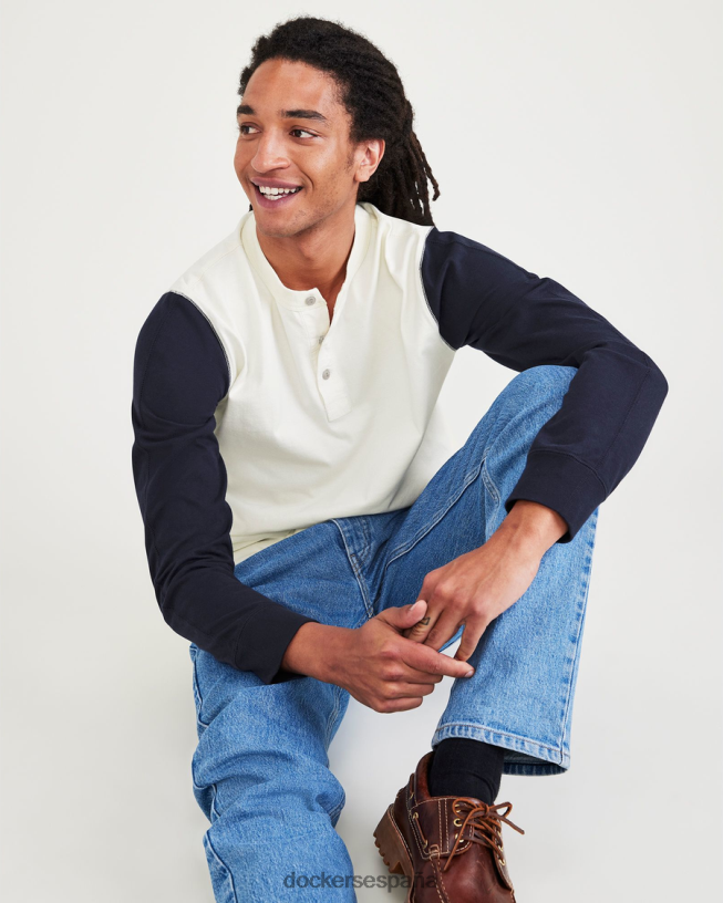 Henley, corte estándar hombres Dockers garceta - blanca ropa 8F0406696