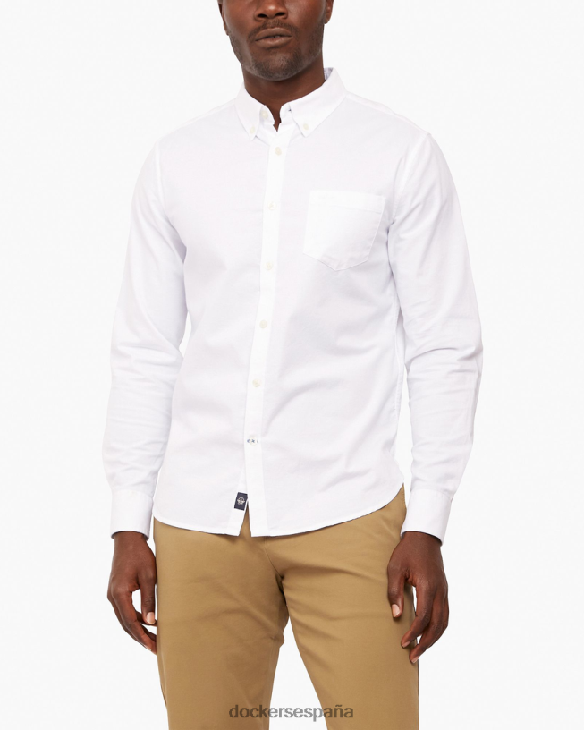 Oxford elástico, corte ajustado (grandes y altos). hombres Dockers blanco brillante ropa 8F0406878