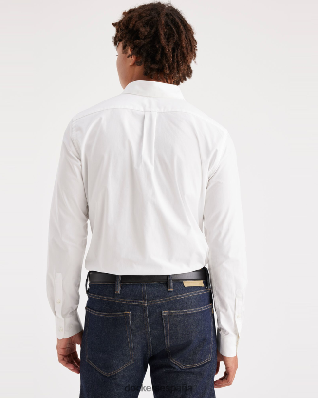 botones elaborados, corte entallado hombres Dockers blanco brillante ropa 8F0406139