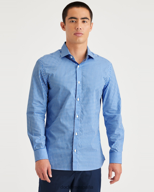 botones elaborados, corte entallado hombres Dockers lavabo de cerámica azul ropa 8F0406138