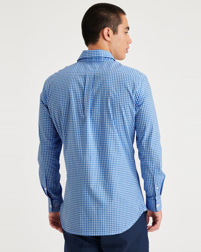 botones elaborados, corte entallado hombres Dockers lavabo de cerámica azul ropa 8F0406138