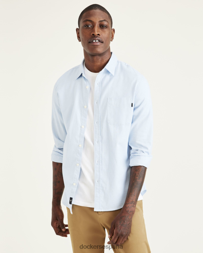 botones originales, corte entallado hombres Dockers el puerto campana azul - azul ropa 8F0406202