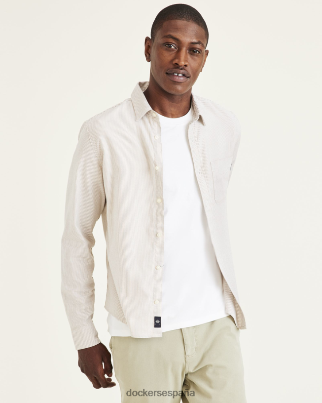 botones originales, corte entallado hombres Dockers la joya cosecha oro - bronceado ropa 8F0406204