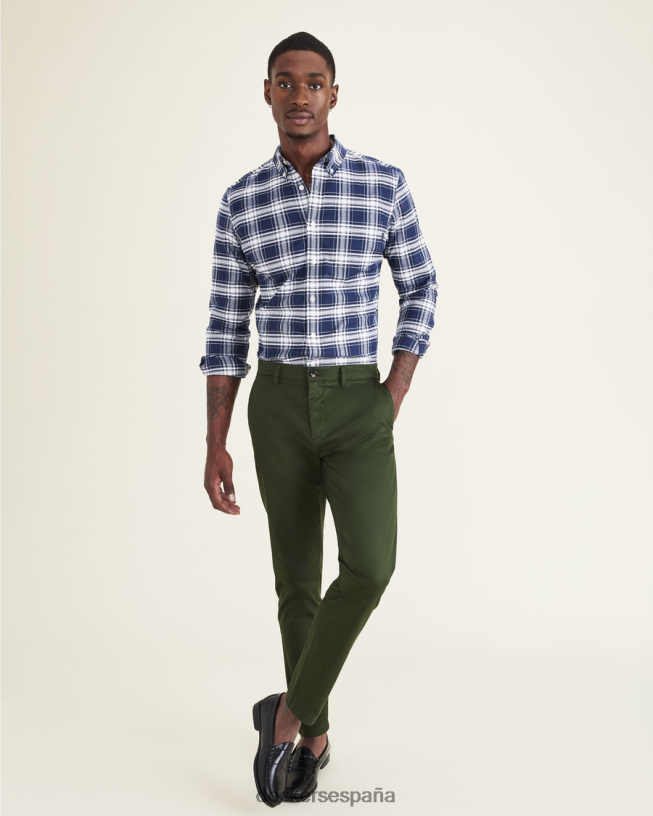 camisa Oxford elástica, corte entallado hombres Dockers blazer azul marino - azul ropa 8F0406687