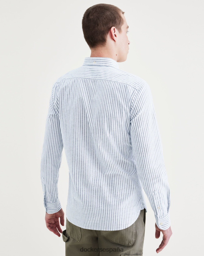 camisa Oxford elástica, corte entallado hombres Dockers blazer azul marino - azul ropa 8F0406690
