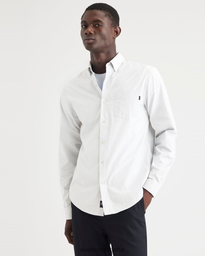 camisa básica con botones, corte clásico hombres Dockers blanco brillante ropa 8F040643