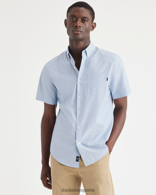 camisa básica con botones, corte clásico hombres Dockers extremo sobre extremo delft - azul ropa 8F0406165