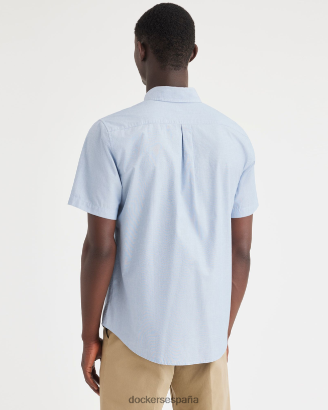 camisa básica con botones, corte clásico hombres Dockers extremo sobre extremo delft - azul ropa 8F0406165