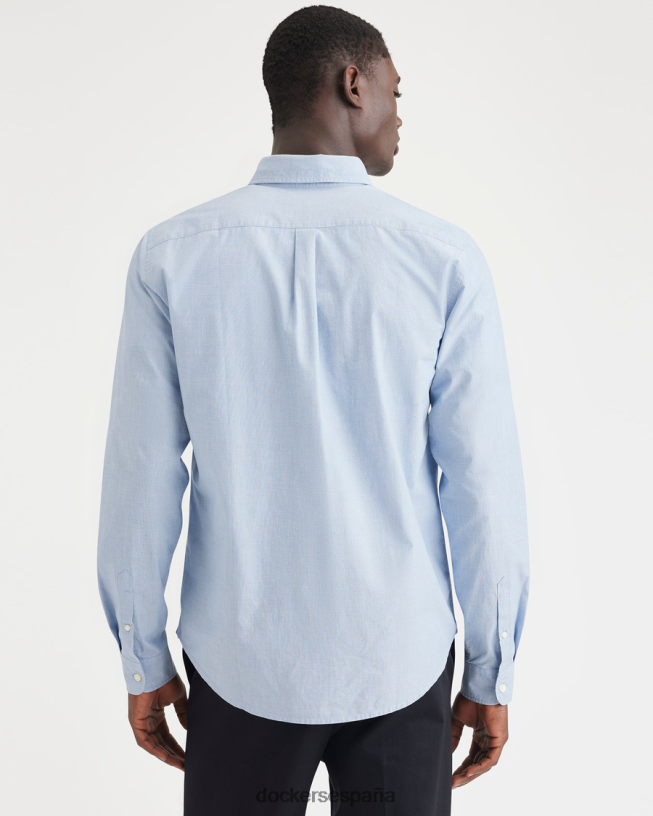 camisa básica con botones, corte clásico hombres Dockers extremo sobre extremo delft - azul ropa 8F040644