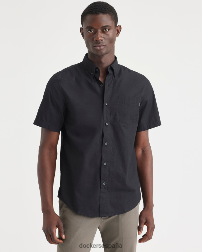 camisa básica con botones, corte clásico hombres Dockers hermoso negro ropa 8F0406163
