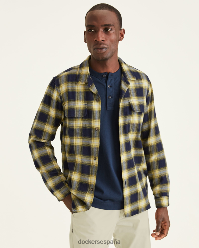 camisa camp, corte regular hombres Dockers pembroke - azul ropa 8F0406845