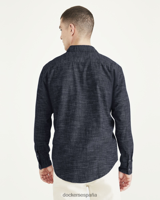 camisa casual, corte regular (grande y alto) hombres Dockers lavado ácido azul oscuro - azul ropa 8F0406899
