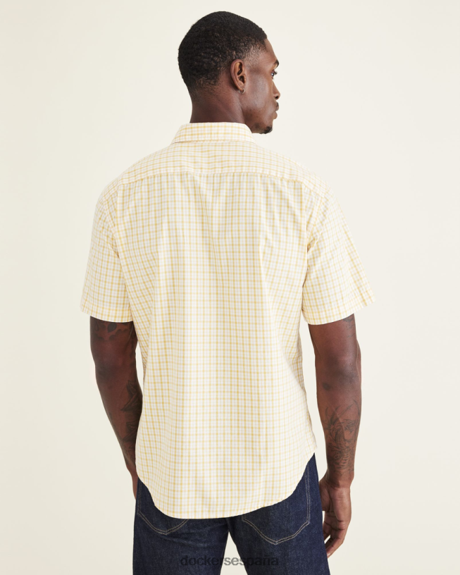 camisa casual de manga corta, ajuste regular hombres Dockers albaricoque dorado - amarillo ropa 8F0406570