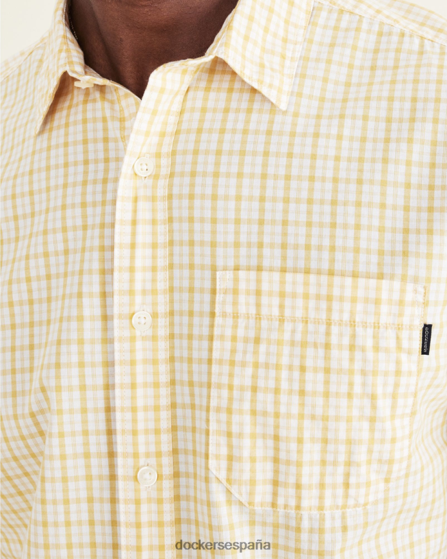 camisa casual de manga corta, ajuste regular hombres Dockers albaricoque dorado - amarillo ropa 8F0406570