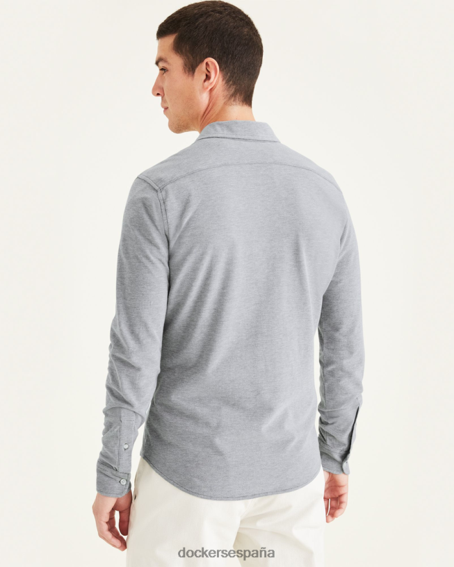camisa con botones alfa, corte ajustado hombres Dockers albahaca caliente - verde ropa 8F0406723