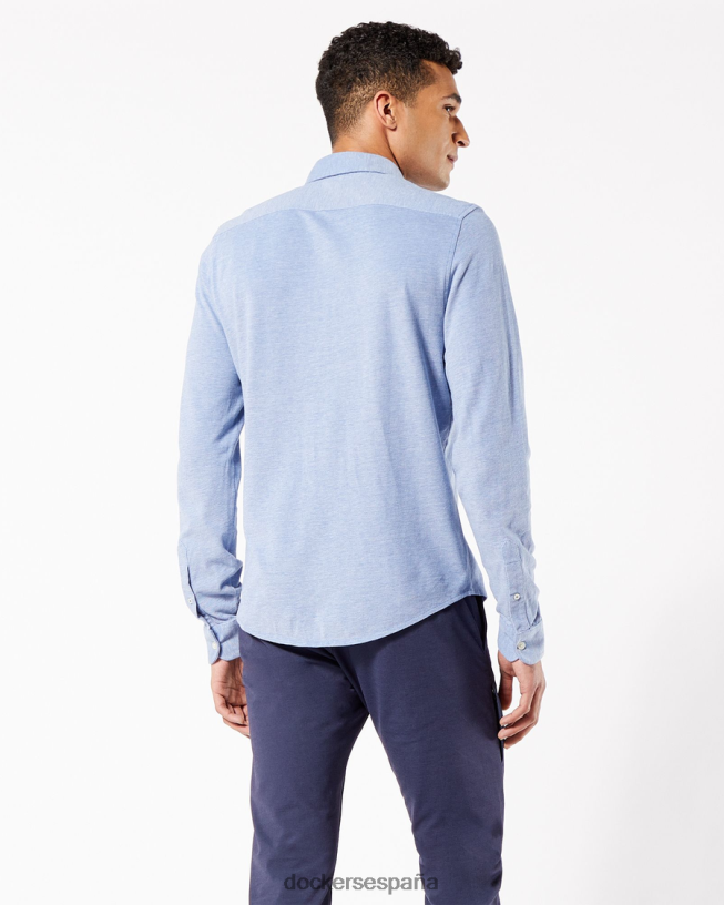 camisa con botones alfa, corte ajustado hombres Dockers delft - azul ropa 8F0406721