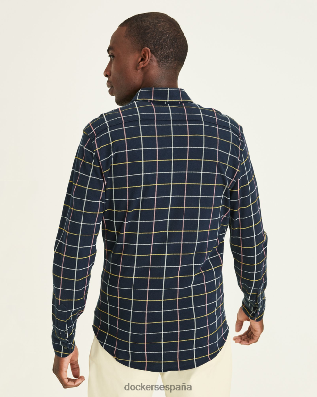 camisa con botones alfa, corte ajustado hombres Dockers pembroke - azul ropa 8F0406722
