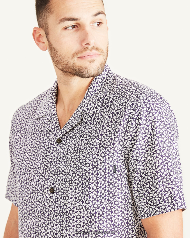 camisa con cuello camp, ajuste relajado hombres Dockers uva - violeta ropa 8F0406529