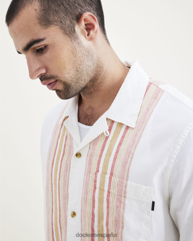 camisa con cuello camp, corte regular hombres Dockers arcilla roja ropa 8F0406192
