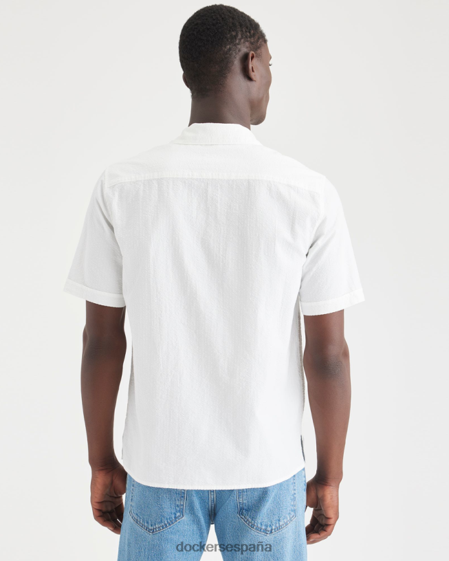 camisa con cuello camp, corte regular hombres Dockers blanco brillante ropa 8F0406129