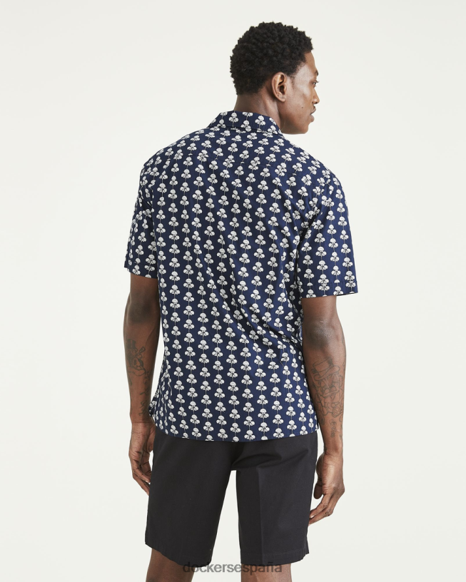 camisa con cuello camp, corte regular hombres Dockers blazer azul marino - azul ropa 8F0406567