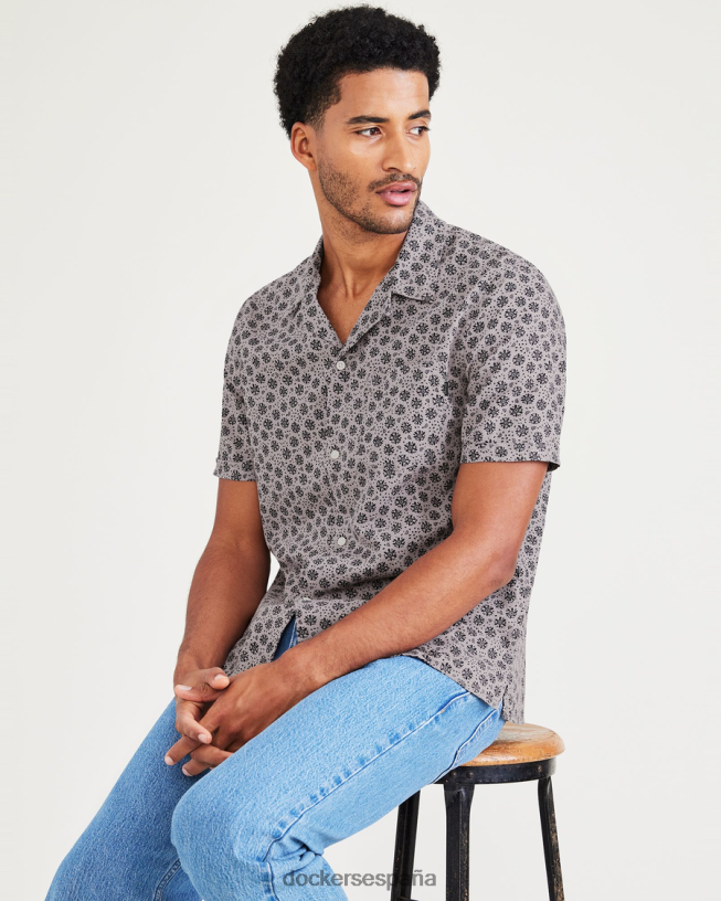 camisa con cuello camp, corte regular hombres Dockers paloma morada - violeta ropa 8F0406528