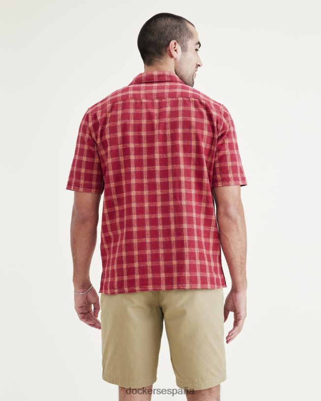 camisa con cuello camp, corte regular hombres Dockers rojo ropa 8F0406193