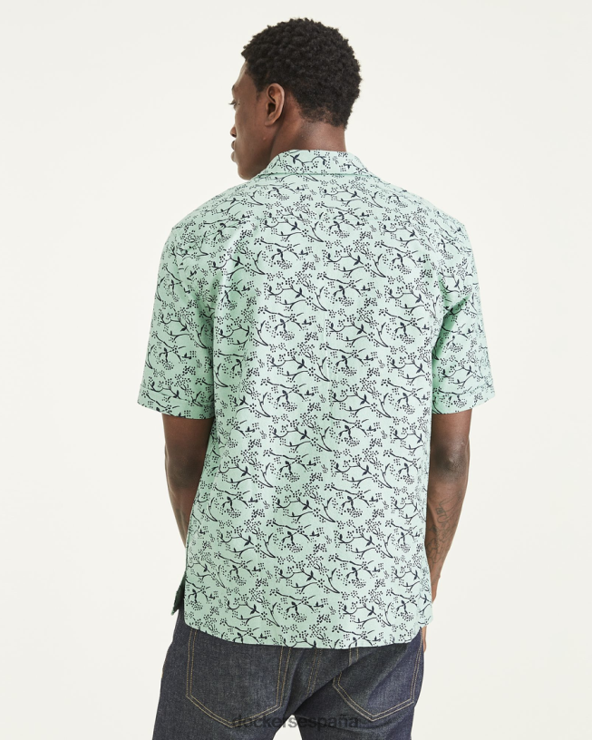 camisa con cuello camp, corte regular hombres Dockers verde malaquita ropa 8F0406531