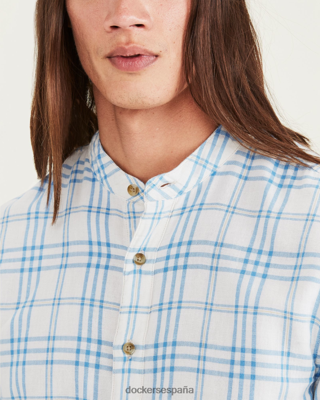 camisa con cuello mao, corte regular hombres Dockers garceta zuma - azul ropa 8F0406683