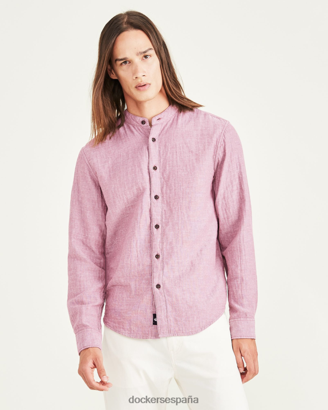 camisa con cuello mao, corte regular hombres Dockers mirística - rojo ropa 8F0406682