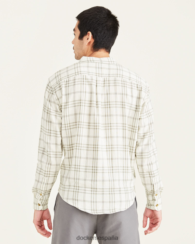 camisa con cuello mao, corte regular hombres Dockers niebla del bosque - gris ropa 8F0406684