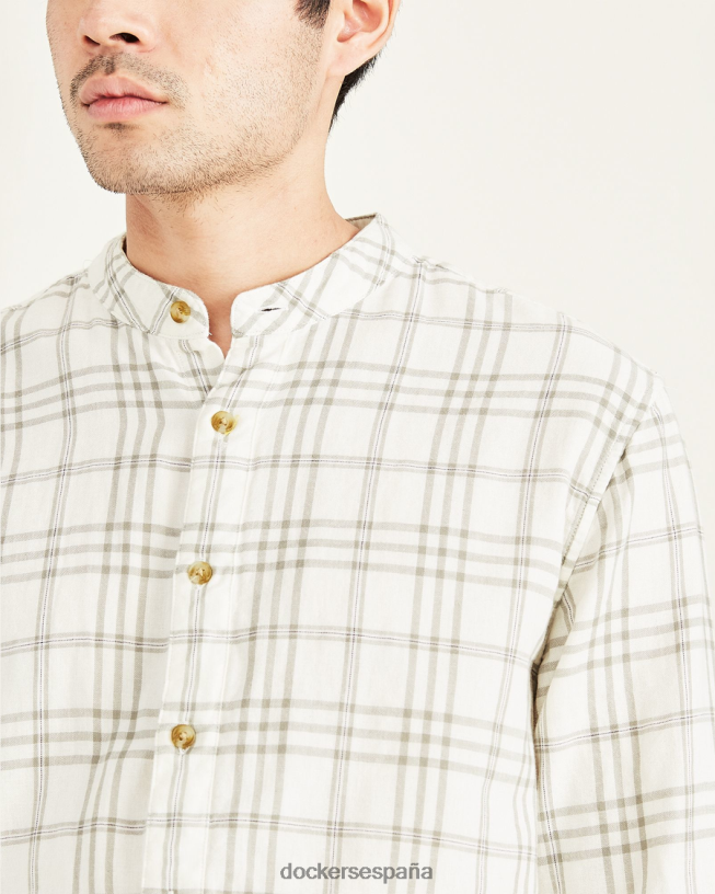 camisa con cuello mao, corte regular hombres Dockers niebla del bosque - gris ropa 8F0406684
