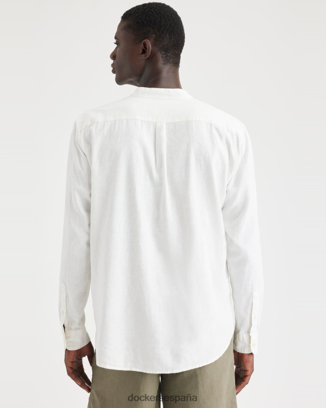 camisa con cuello popover y corte regular hombres Dockers lino de algodón sin teñir - tostado ropa 8F0406120