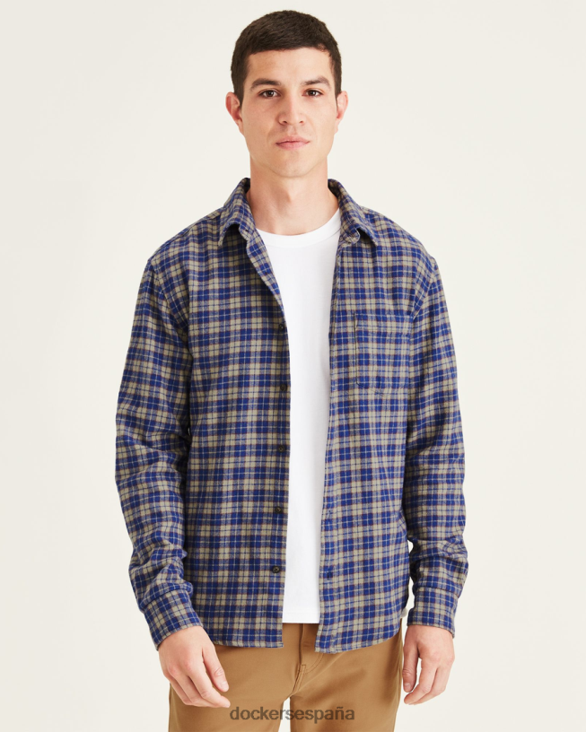 camisa con un bolsillo, corte regular hombres Dockers referente - azul ropa 8F0406862
