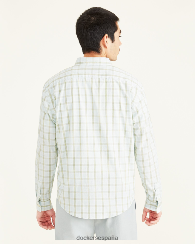 camisa de popelina lavada, corte regular hombres Dockers azul cerúleo ropa 8F0406627