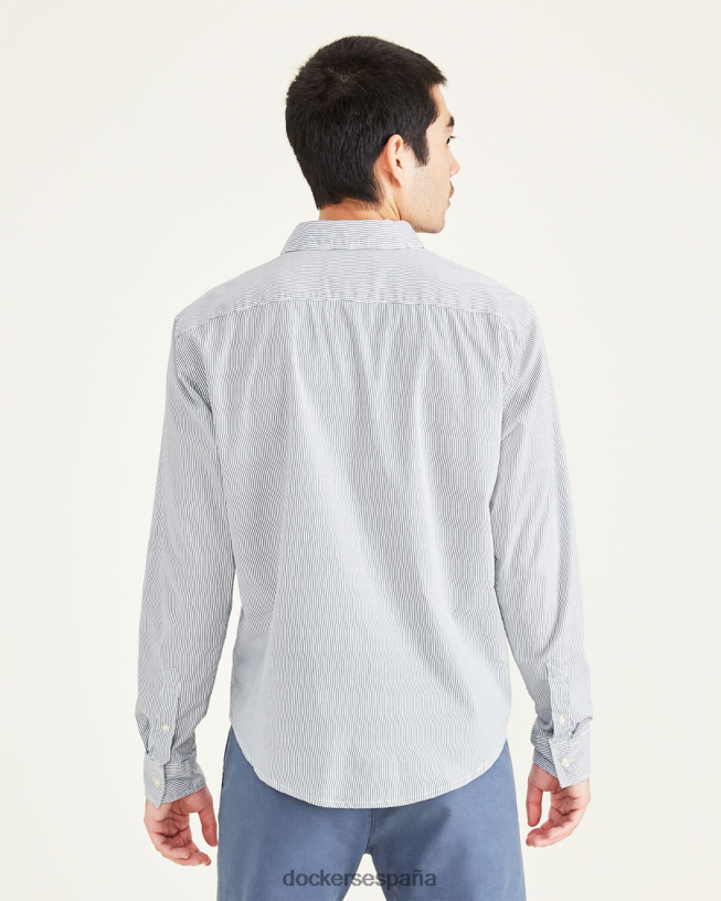 camisa de popelina lavada, corte regular hombres Dockers índigo vintage - azul ropa 8F0406626