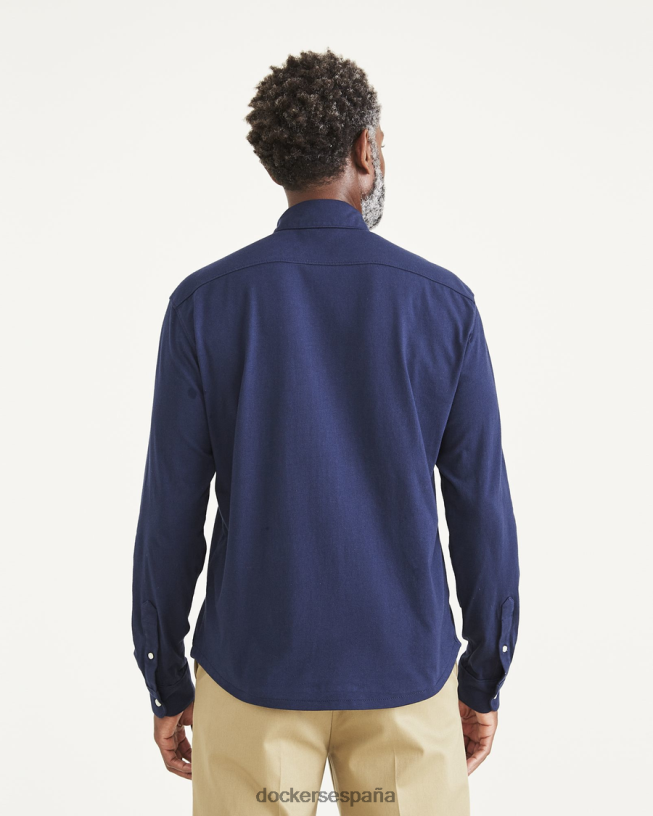 camisa de punto con botones, corte regular hombres Dockers blazer azul marino - azul ropa 8F0406220