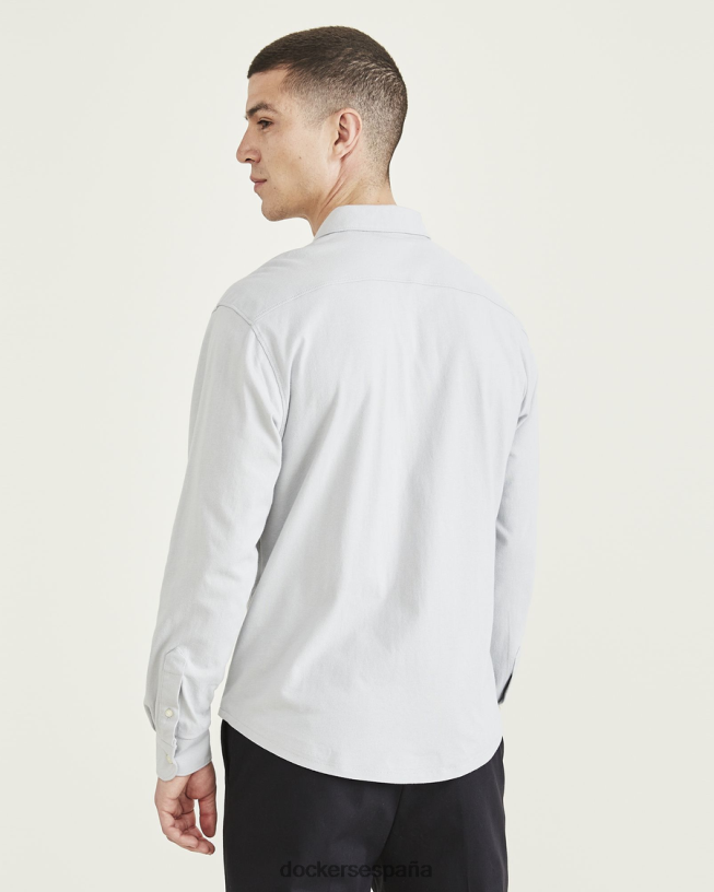 camisa de punto con botones, corte regular hombres Dockers tiro alto - gris ropa 8F0406537