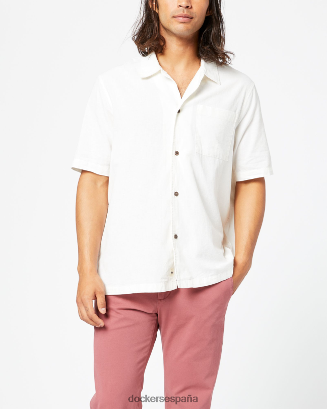 camisa de tejido boxy, corte regular hombres Dockers garceta - blanca ropa 8F0406834
