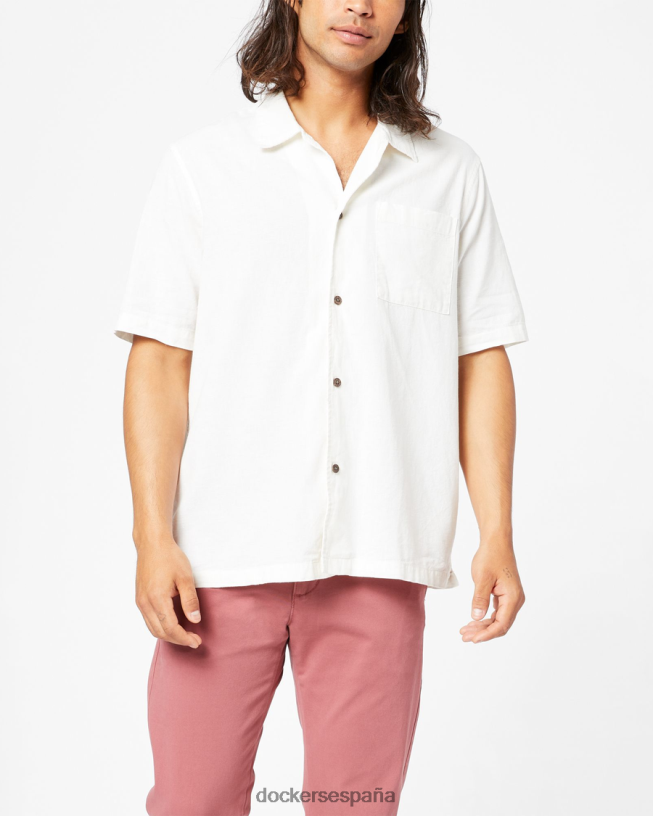 camisa de tejido boxy, corte regular hombres Dockers garceta - blanca ropa 8F0406834