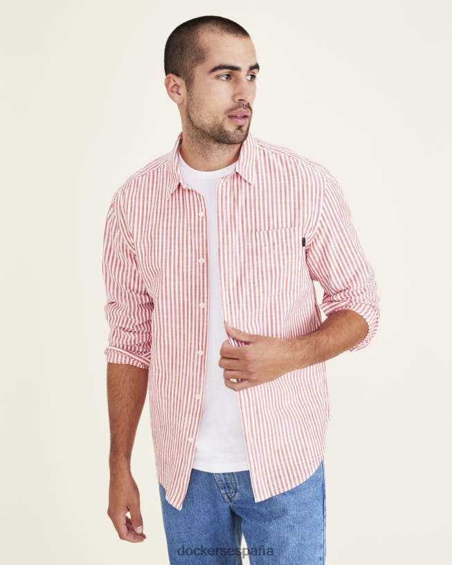 camisa informal, corte regular hombres Dockers arcilla roja ropa 8F0406628