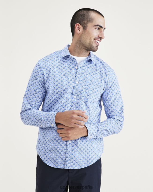 camisa informal, corte regular hombres Dockers delft - azul ropa 8F0406624